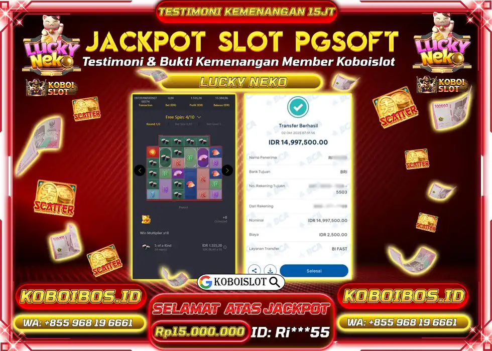 BUKTI KEMENANGAN SLOT GACOR LUCKY NEKO Rp18.728.000,- LUNAS